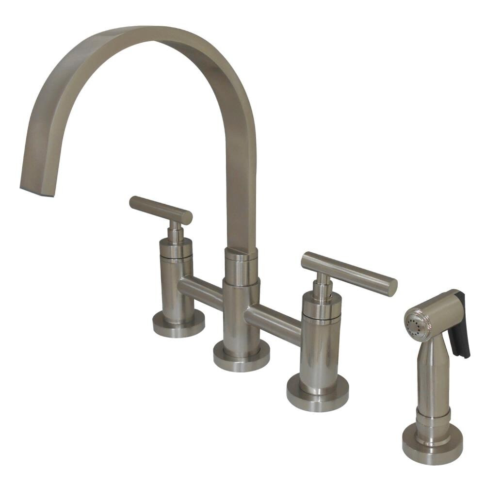 Kingston Brass Manhattan Brushed Nickel 2-handle Bridge ...
