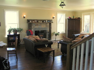 Farmhouse family room traditional family room