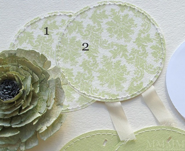 1b create pieces for the front of the round notepad-stitched circles of printed digi on watercolour paper