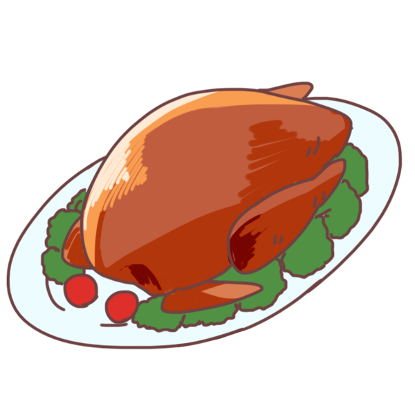 ローストチキンのイラスト かわいいフリー素材が無料のイラストレイン