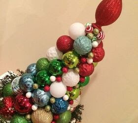 christmas leftover ornament tree, christmas decorations, seasonal holiday decor