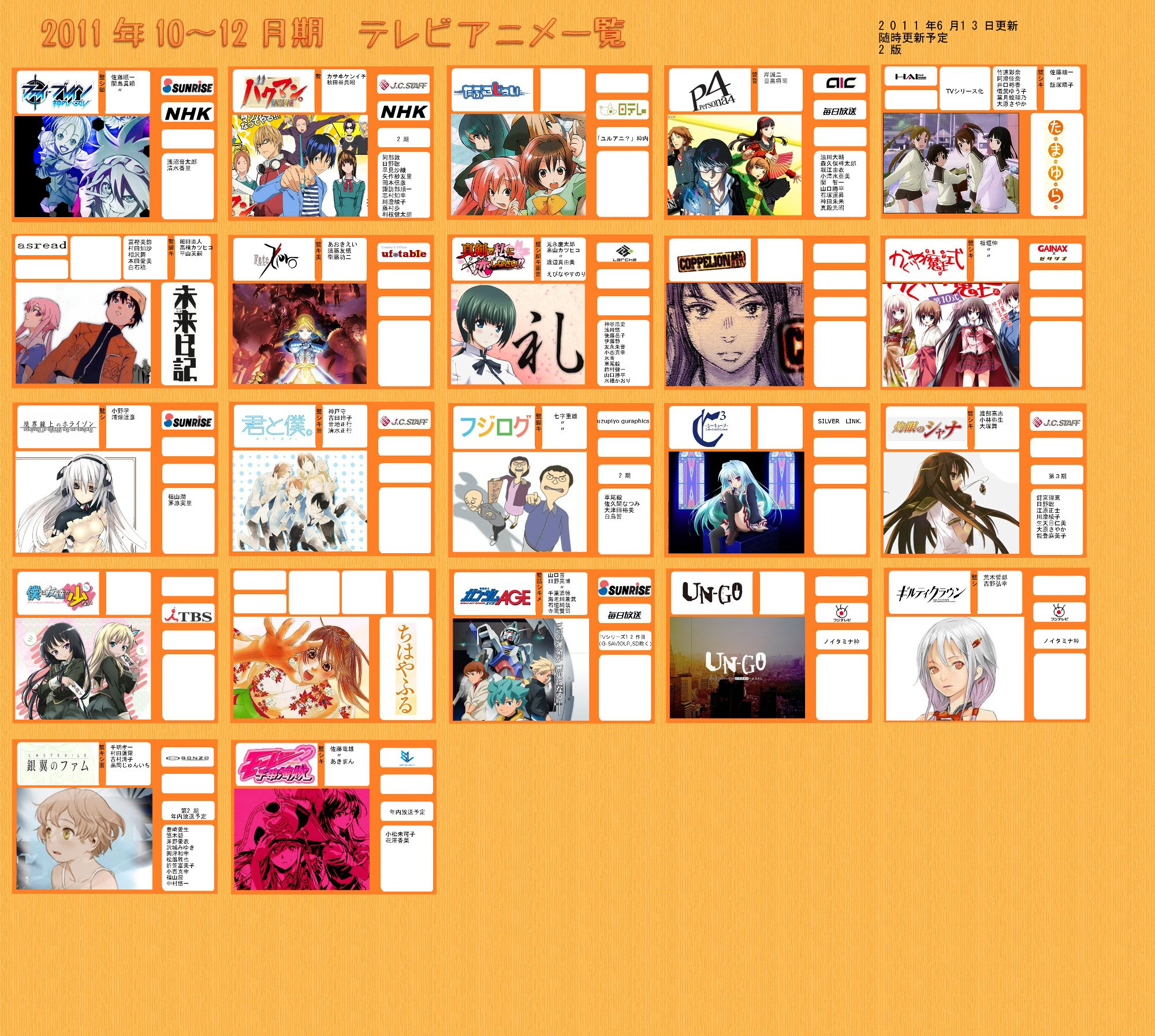 11秋アニメ 秋アニメが豊作すぎるｗｗｗｗｗｗｗ Vipperな俺
