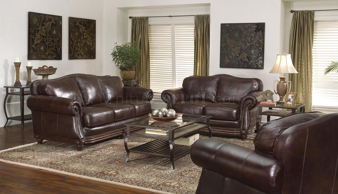 Traditional Living Room Leather