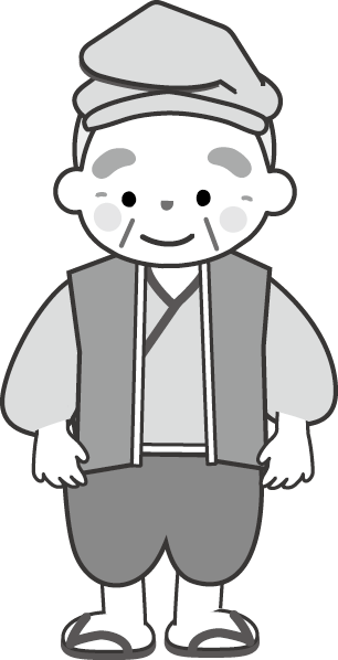 桃太郎 犬 キジ 猿 お爺さんとお婆さんのイラスト カット 挿絵 無料イラスト