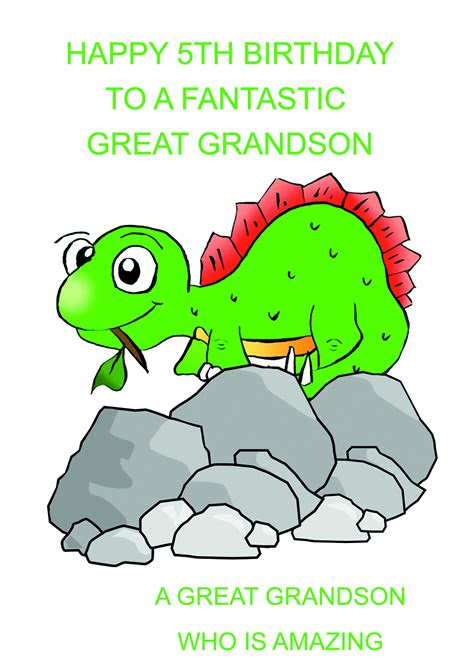 You can print birthday cards at home well in advance or last minutes before going to the birthday parties. great grandson 5th birthday card etsy
