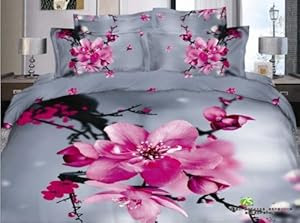 Diaidi 3D Flower Print Oil Painting Bedding Set Spring Romantic Rustic ...