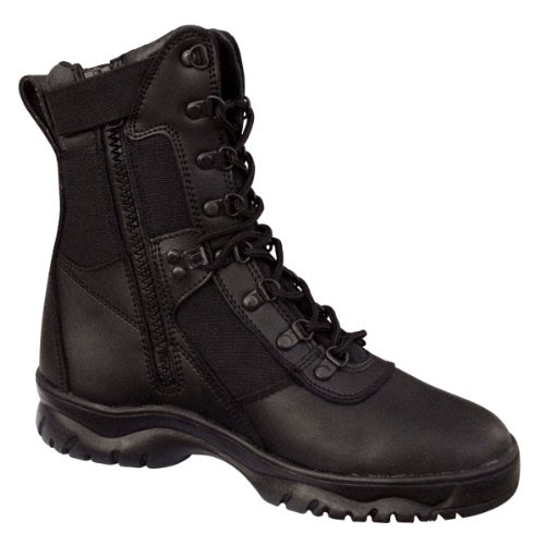 Mens Boots - Forced Entry Tactical W/Side Zipper, Black, 9.5 Regular by Rothco