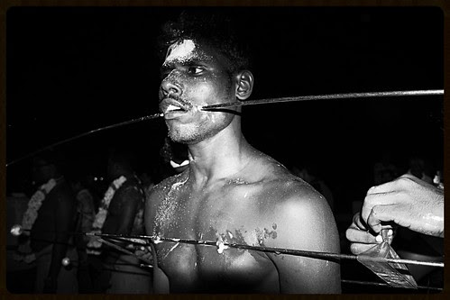 Hardcore Cheek Piercing  Chest and Back Piercing 3 Rods - Marriammen Feast Worli Madras Wadi 2013 by firoze shakir photographerno1