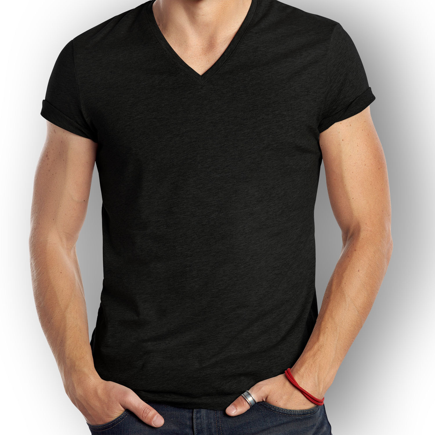 Kaos V neck Hitam Kaos V neck Hitam