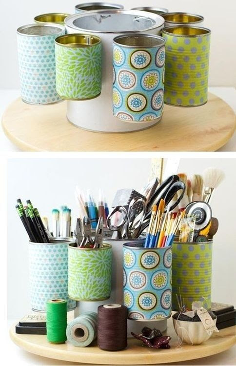 Recycling Tin Cans into Organizers