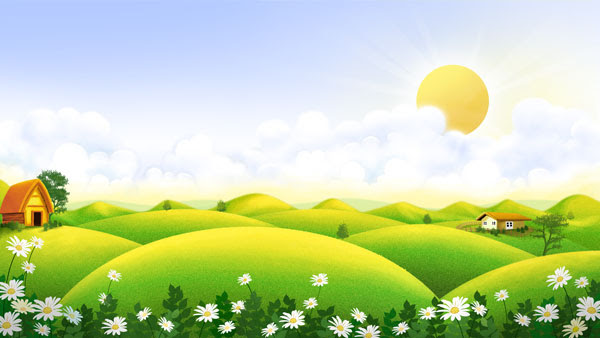 草原卡通背景图片 草原卡通背景图片分享