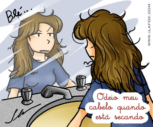 odeio meu cabelo enquanto está secando by ila fox - ilustração
