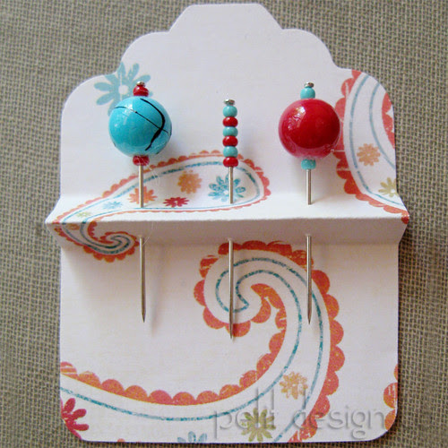 Aqua & red pins