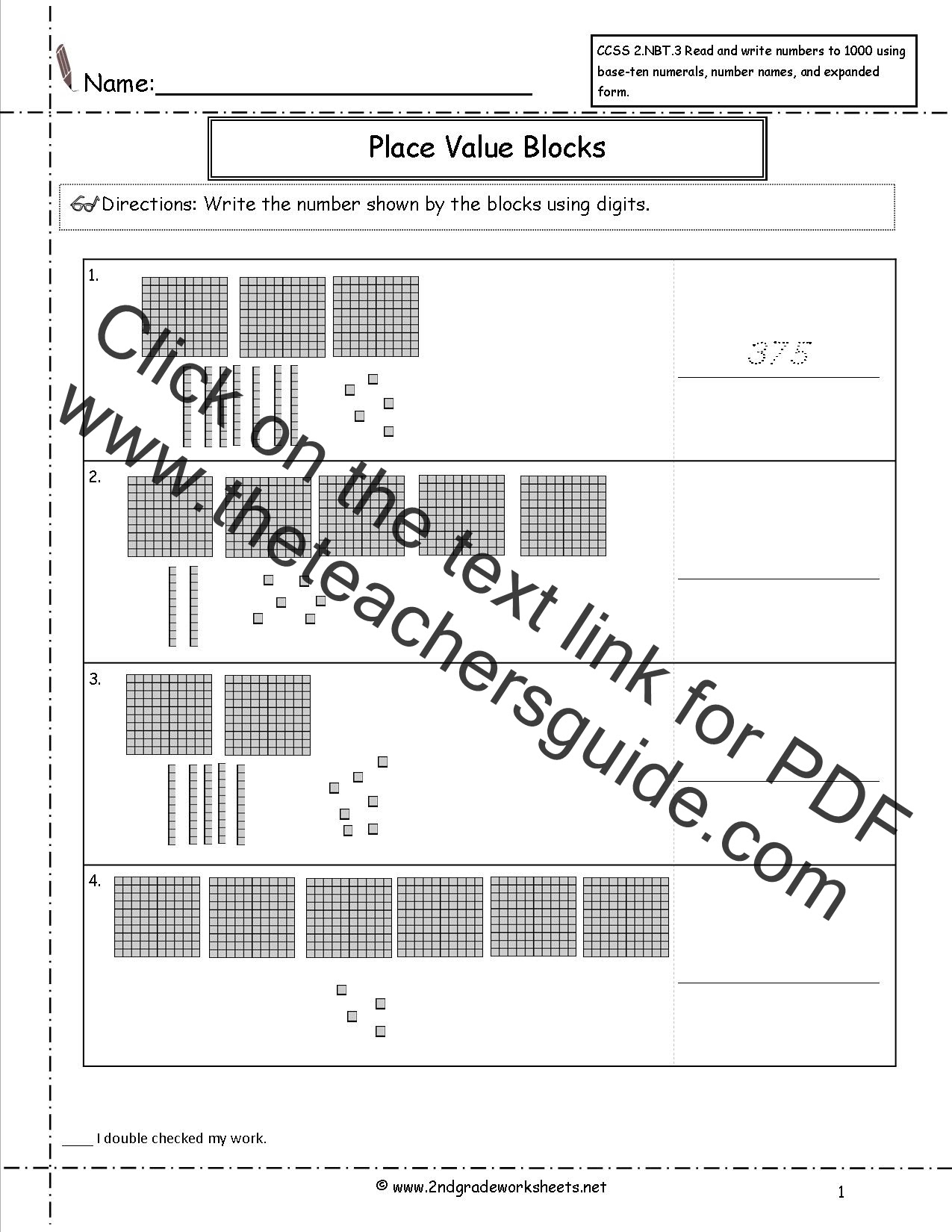 2nd Grade Math Common Core State Standards Worksheets