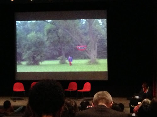 A still from one of Sanford Biggers' videos