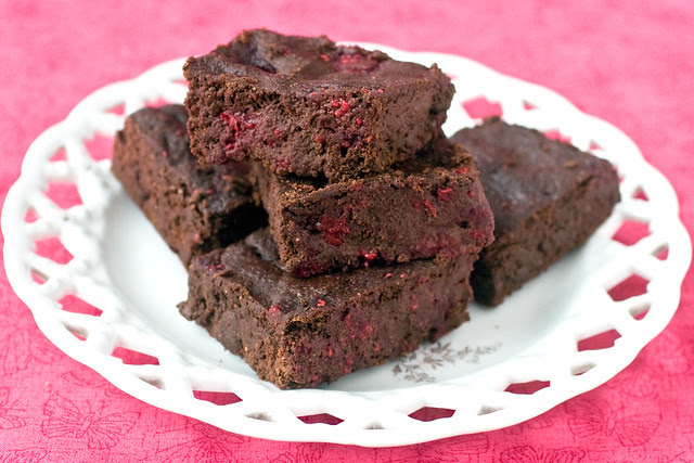 Raspberry Truffle Brownie