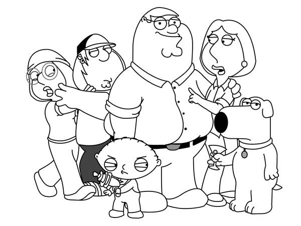 peter griffin from family guy coloring page kids play color, printable coloring