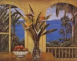 Island Paradise I MUSEUM WRAP CANVAS Print With Added Heavy BRUSHSTROKES Ellen Fisher 28x22