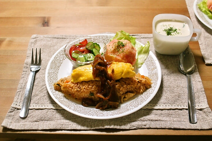 オムライスの献立 美味しいごはん