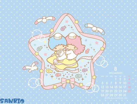 サンリオ キキララ8月壁紙カレンダー Work Out