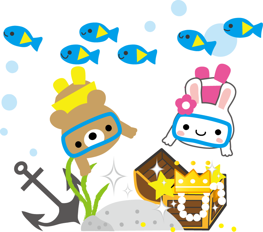 海の宝箱 無料イラストフリー素材