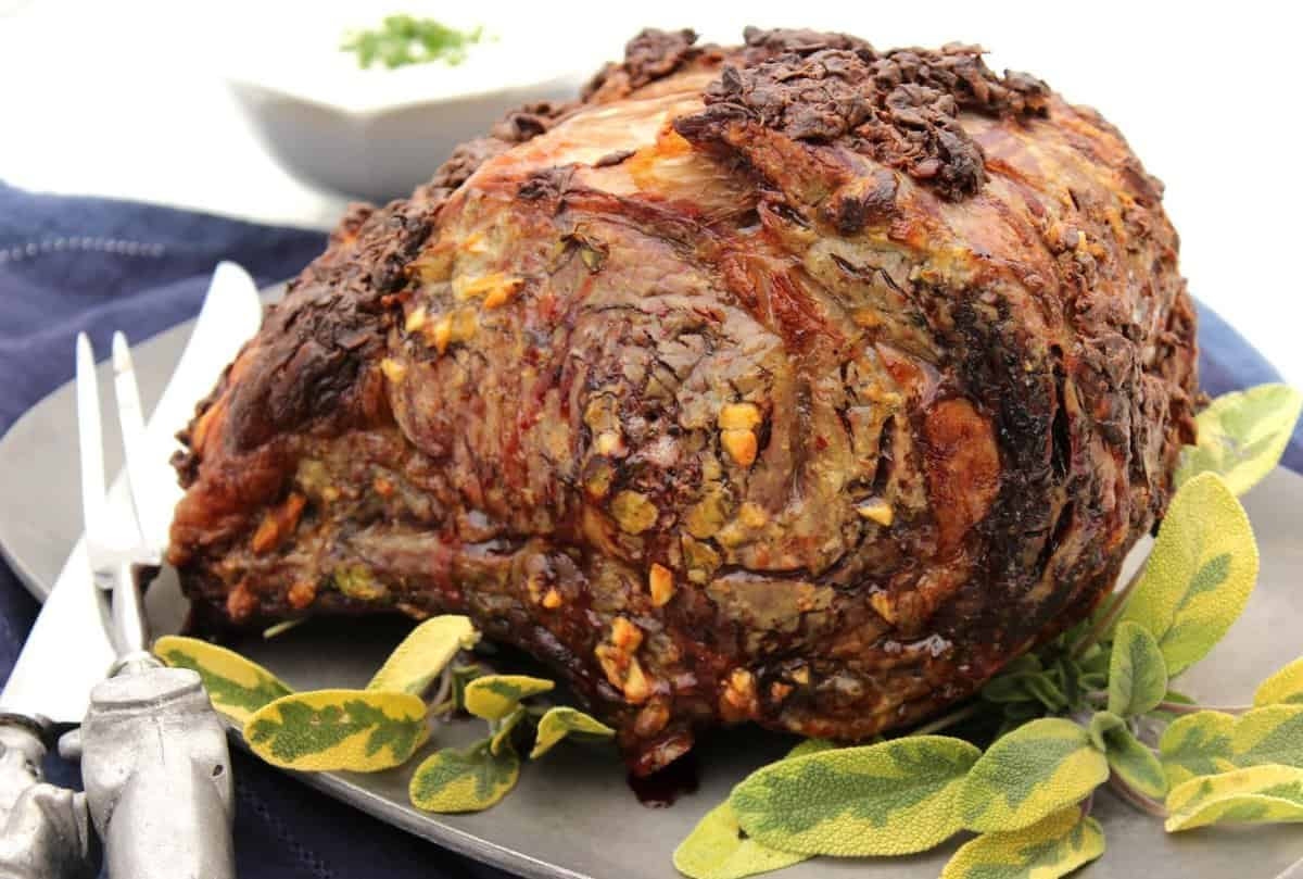 Herb Crusted Standing Rib Roast with Mustard-Horseradish ...