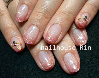 ２色ラメグラデーションジェルネイル シアワセネイル Nailhouse Rin
