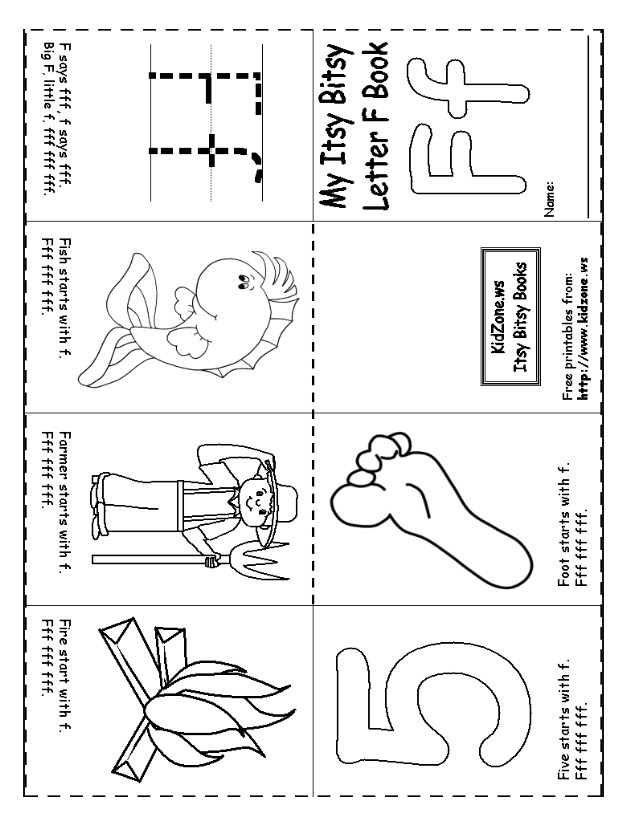 letter f worksheet for kindergarten preschool crafts