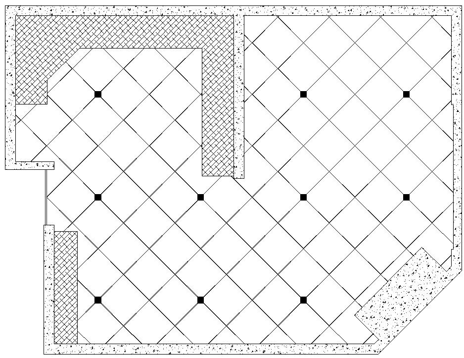 Layout for a tiling with a diagonal pattern (floor, family ...
