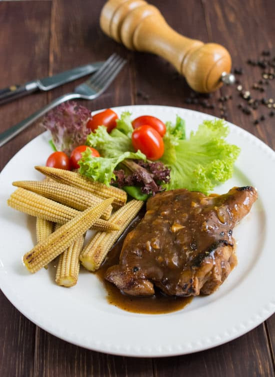 Chicken Chop with Black Pepper Sauce  Wok & Skillet