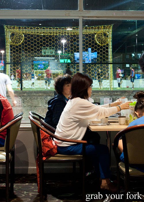 view of soccer field from red pepper, strathfield sports club bistro