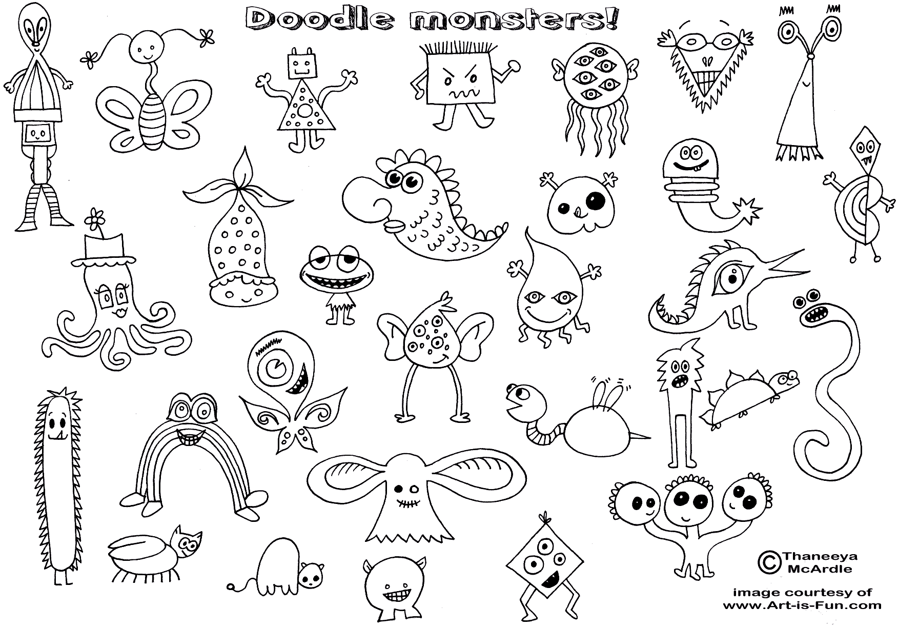 Syifa Nurul Rachma BASIC MONSTER SHAPE UNTUK DOODLE ART