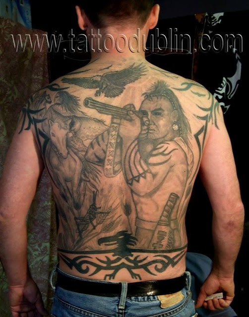 this full backpiece by dublin ireland tattoo artist pluto started as a 