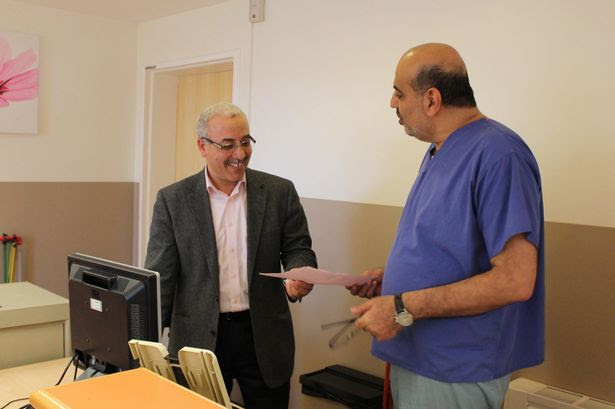 IVF unit 4 Consultant gynaecologists Mr Fayez Mustafa and Mr Hossam Mohamed in the new reception area