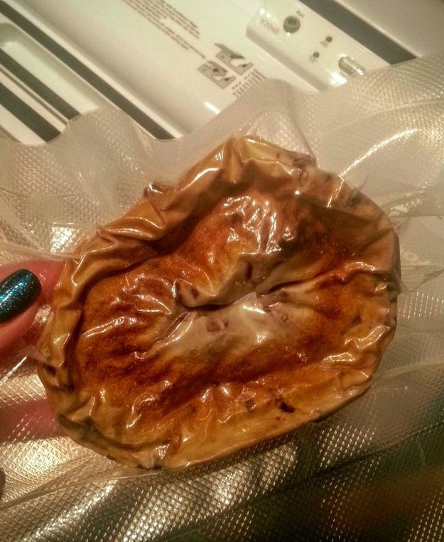 This puckered-up, vacuum-packed bagel: