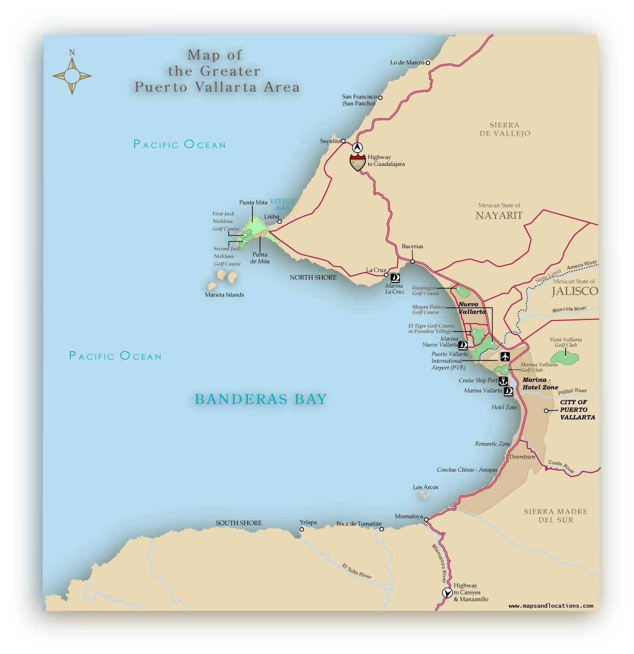 map of puerto vallarta Large Puerto Vallarta Maps For Free Download And Print High