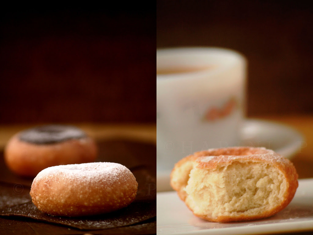 Zeppoles or zapplas with tea 
