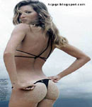 Giselle Bundchen in little black bikini looking hot