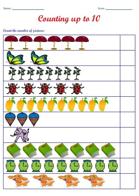 After your child has learnt to count objects up to 10 and write their numbers, they are ready to start counting one more and one less. kindergarten worksheets counting worksheets count the number of