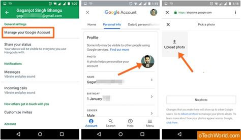 ways  change google profile picture  android