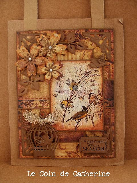 I have been playing with another  of the beautiful images of the set "Nature Notes of an Edwardian Lady" you can find at Nicecrane Designs. If you like the artwork of Edith Holden you're in for a treat ! Here is the gift bag I have made...