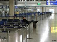 A vacant Athens airport on Thursday