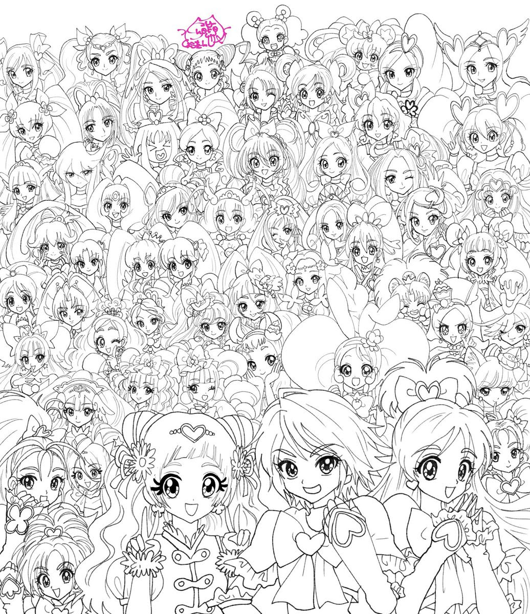 しょこたんの全プリキュアを描いたイラストが凄い たった3時間で55人を超えるプリキュアを描く にじめん