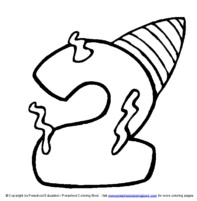 www.preschoolcoloringbook.com / Happy Birthday Coloring Page