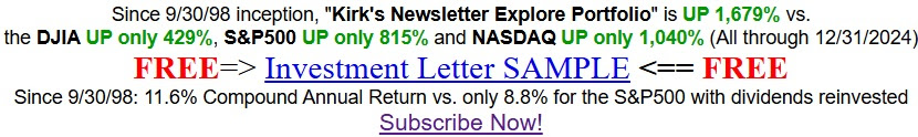 Click for FREE sample of Kirk Lindstrom's Investment Letter