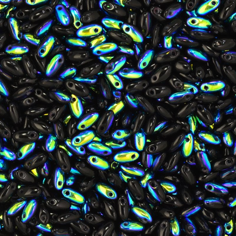 s45146 Czech Seedbeads -  Rizos - Jet AB