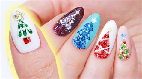 christmas tree nail art designs  easy ways youtube