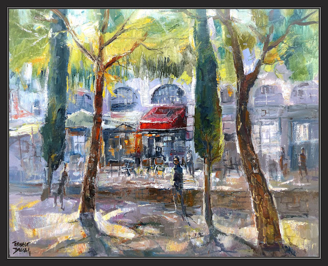 MALGRAT DE MAR-PINTURA-RESTAURANTS-JARDINS-PAISATGES-MARESME-CATALUNYA-QUADRES-ARTISTA-PINTOR-ERNEST DESCALS-