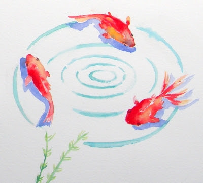 金魚 クゥちゃんパパーいしげゆきおの水彩画教室