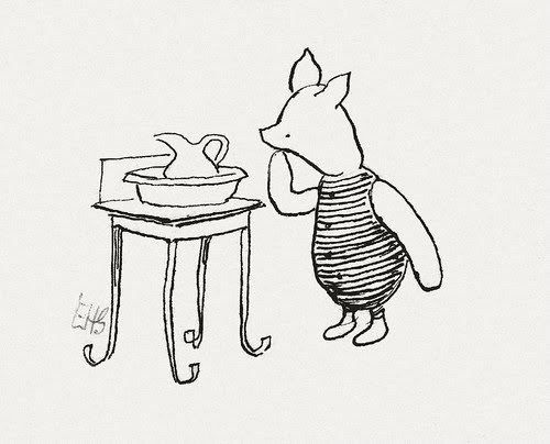 Piglet Gets Ready For The Party